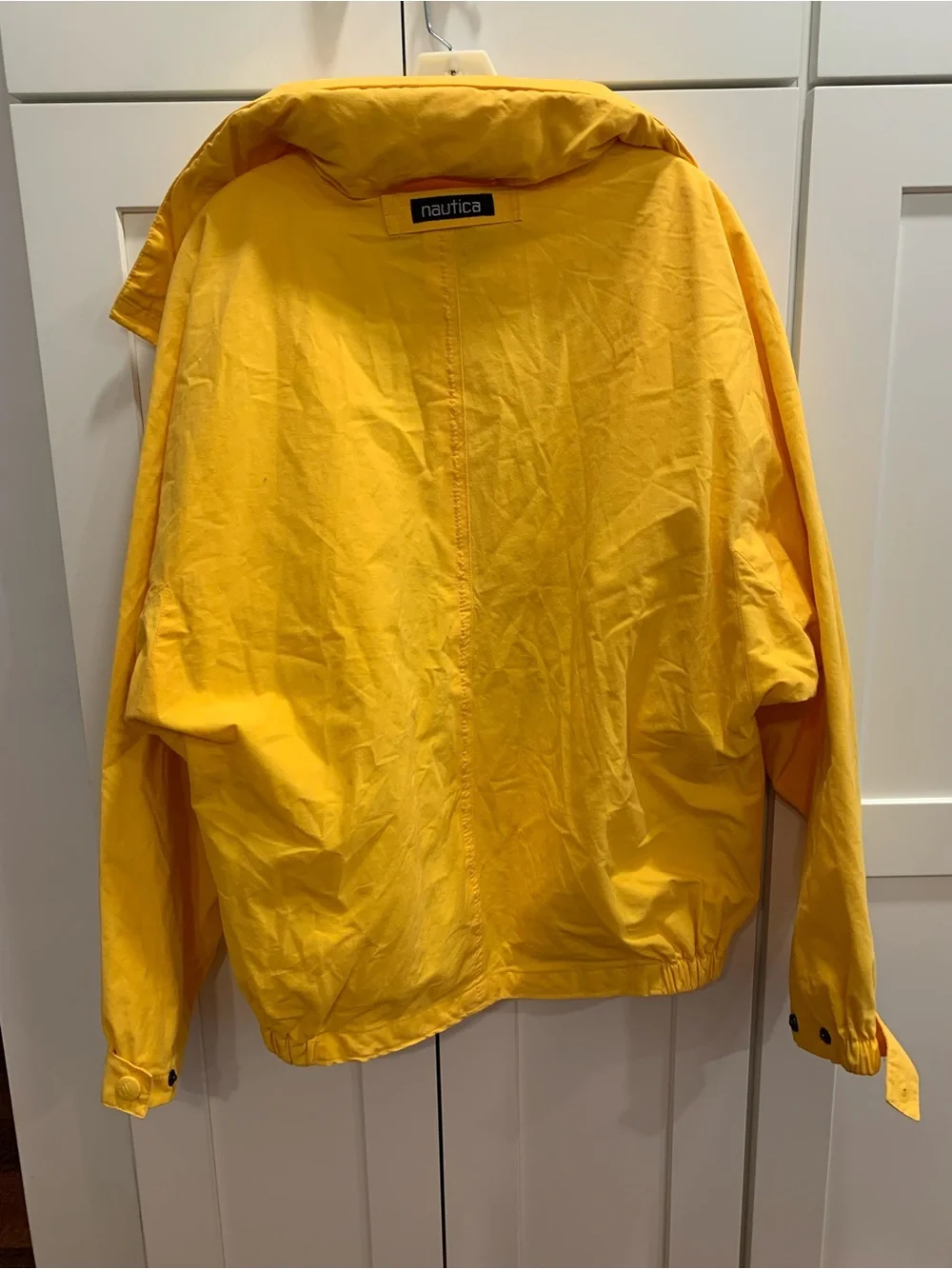 VTG Nautica Bright Yellow Rain Forest Windbreaker Jacket Size M Parrot 90s Rare